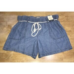NWT St. John's Bay Women's Blue‎ Jean Stretch Waist Shorts Size XL Petite